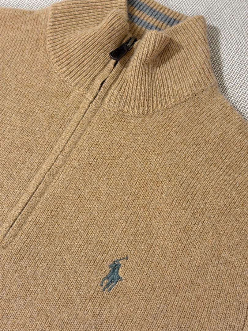 美品♡Polo Ralph Lauren ハーフジップセーター ベージュ グレー｜POLO