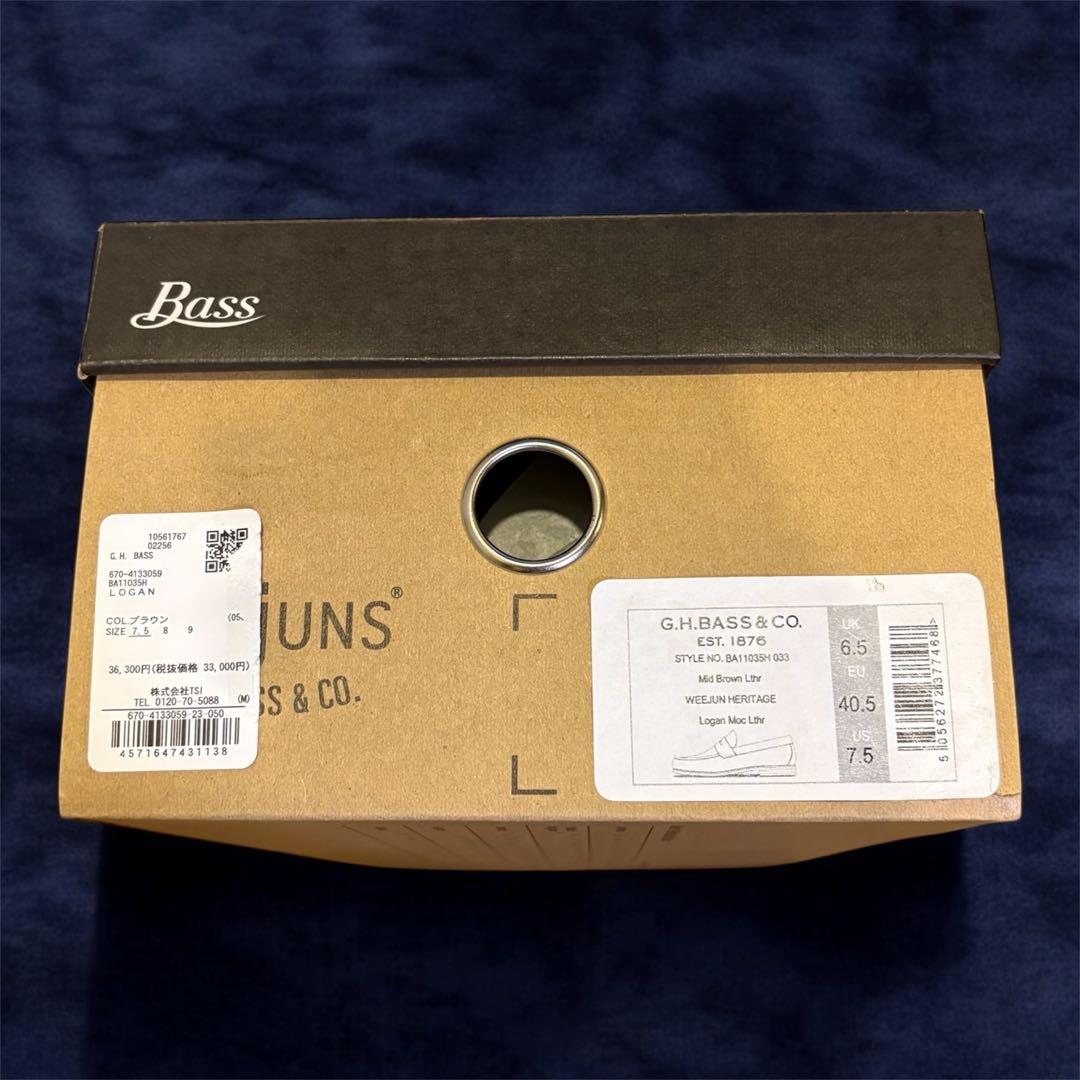 新品　G.H.BASS LOGAN ローファー　ブラウン　本革　レザー　7.5