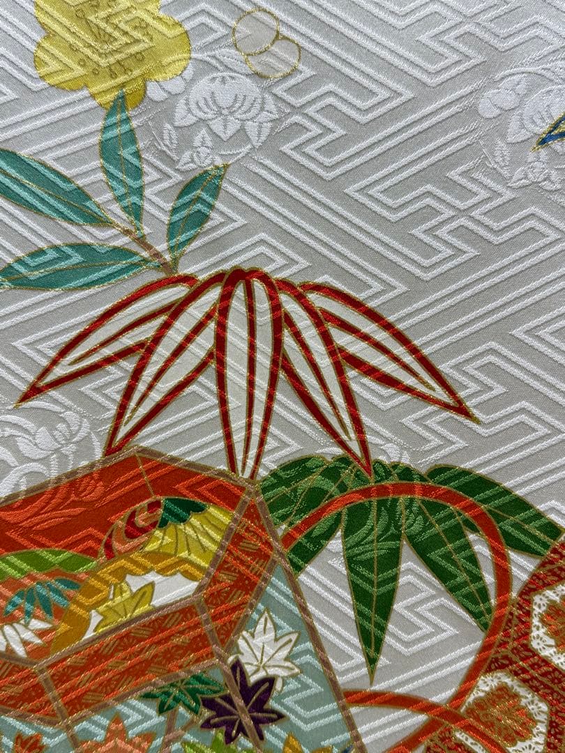 1/26迄の出品】新品【吉澤織物】板場友禅 振袖 白地 古典 未仕立 三越