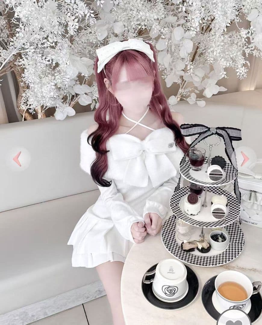 HONEY MEW ハニーミュウ ビッグリボンクロスオフショルワンピ 白 HONEYMEW ビッグリボンクロスオフショルワンピース ホワイト ハニー