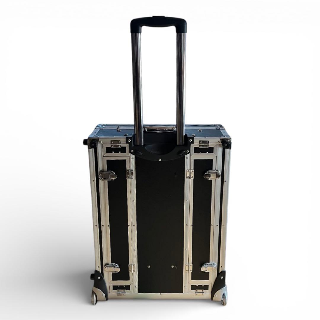 プロ用メイクステーション キャリーケース型 ライト付き 高さ調節可能