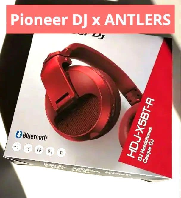 ヘッドホン　パイオニア　HDJ-X5BT-R　鹿島アントラーズ HDJ-X5BT Bluetooth®機能搭載オーバーイヤー型 DJヘッドホン (black