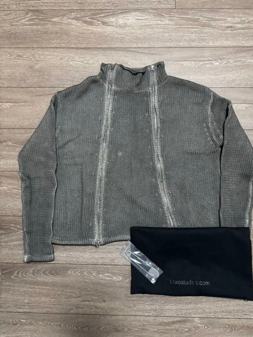 トップス k-two studios Dyed Zip Knit Charcoal k-two studios Dyed Zip Knit Charcoal - メルカリ