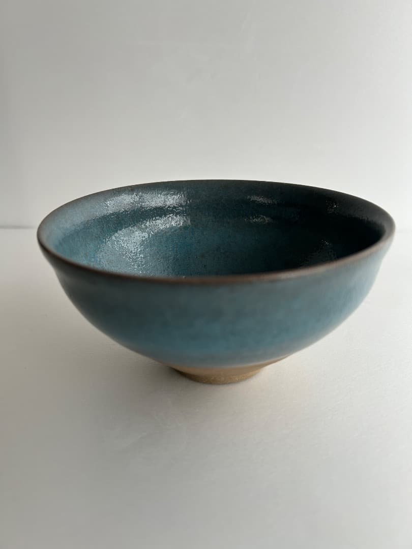 碧釉 天目茶盌　(加藤達次作) \"水\"