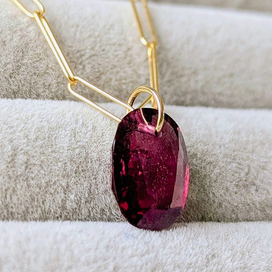 ♢容音♢訳あり♢K18 ロードライトガーネット 4.6ct チャーム