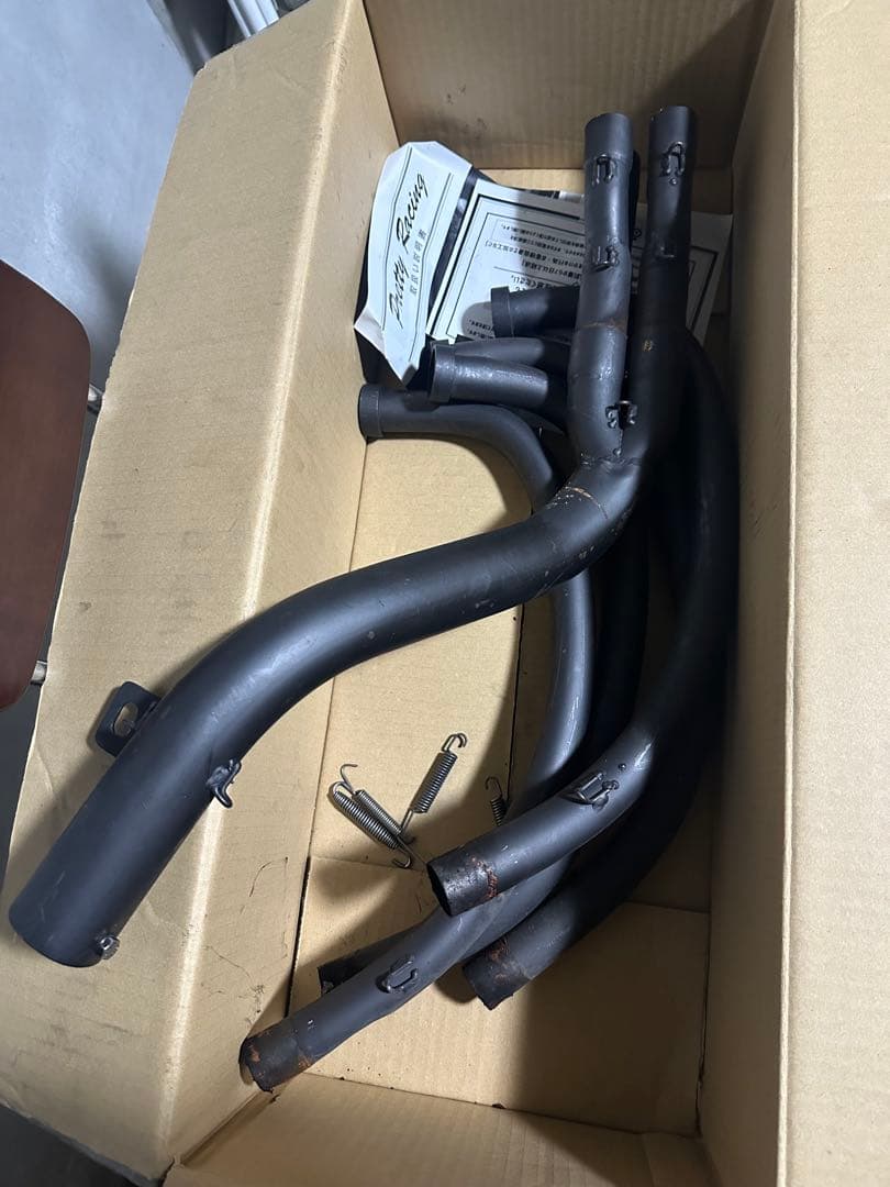 HONDA CBX400F 社外ショート菅マフラー黒 中古 - パーツ特別