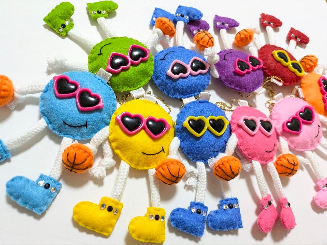 オーダー☆ハンドメイド バスケットボール フェルト お守り 部活お守り