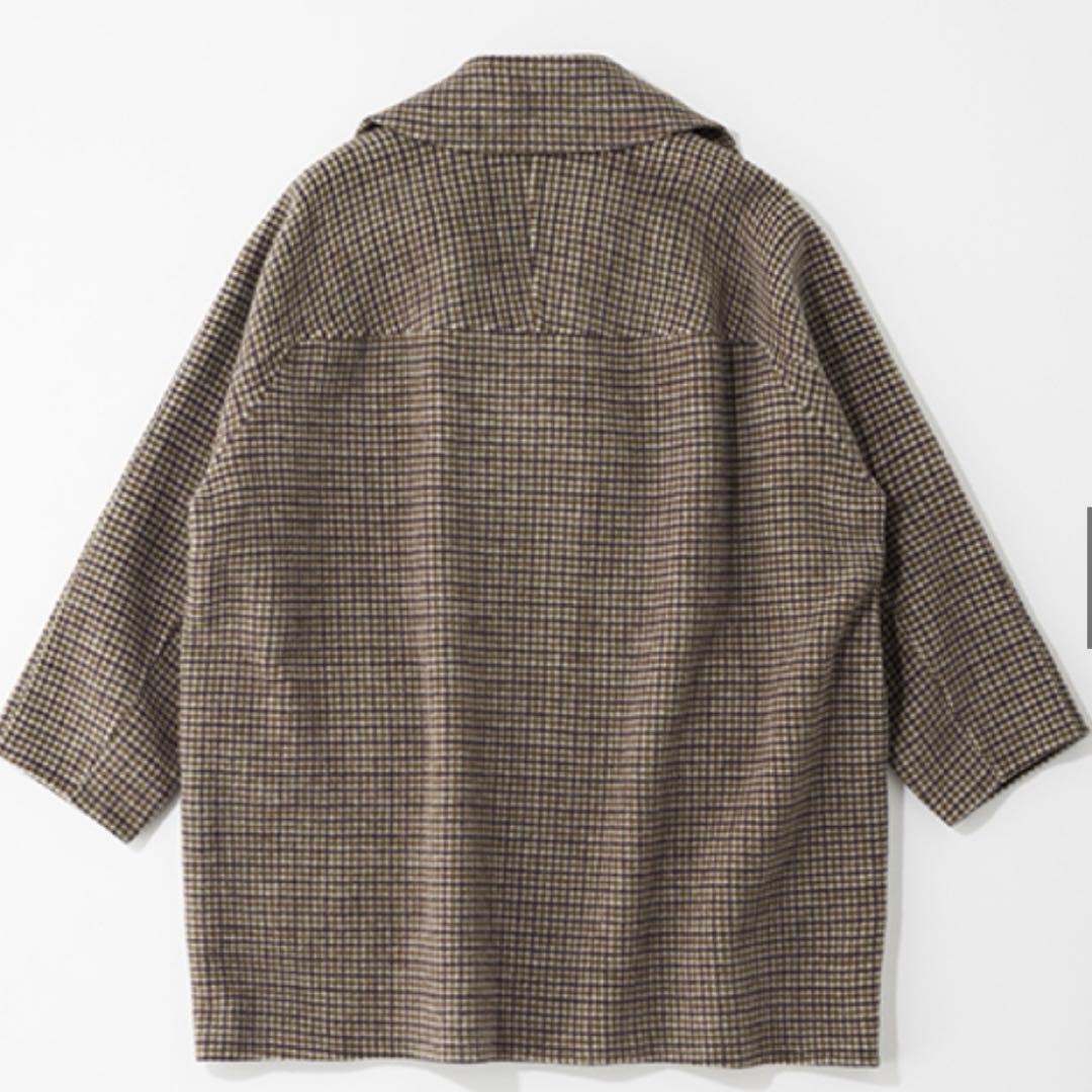 新品未使用タグ付 ミラオーウェン 衿ストラップハーフ丈リバーPコート