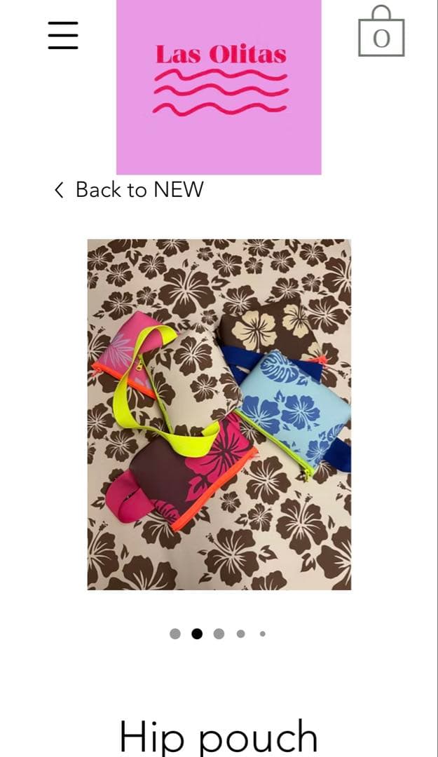 Las Olitas ヒップポーチ ハイビスカス柄・チェック柄