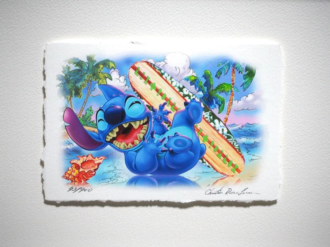 真作□ラッセン ディズニー 版画 スティッチ□絵画 アールビバン
