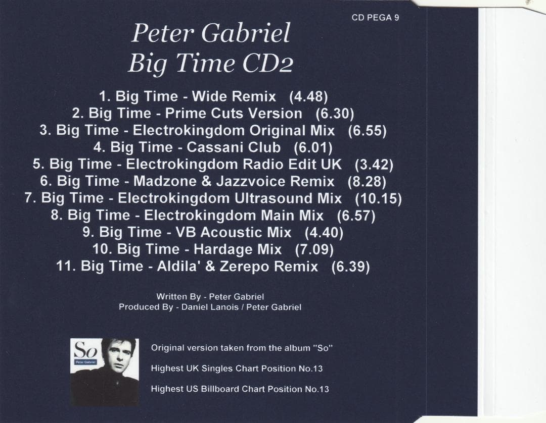 Peter Gabriel Big Time REMIX リミックス集 CD