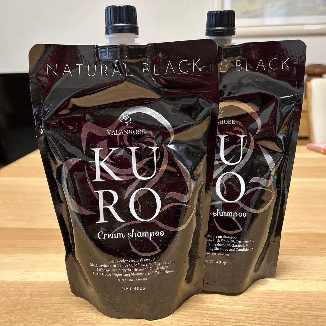 VALANROSE KURO クリームシャンプー　ナチュラルブラック　2個組み Amazon.co.jp: VALANROSE KURO Cream Shampoo, 14.1 oz (400 g
