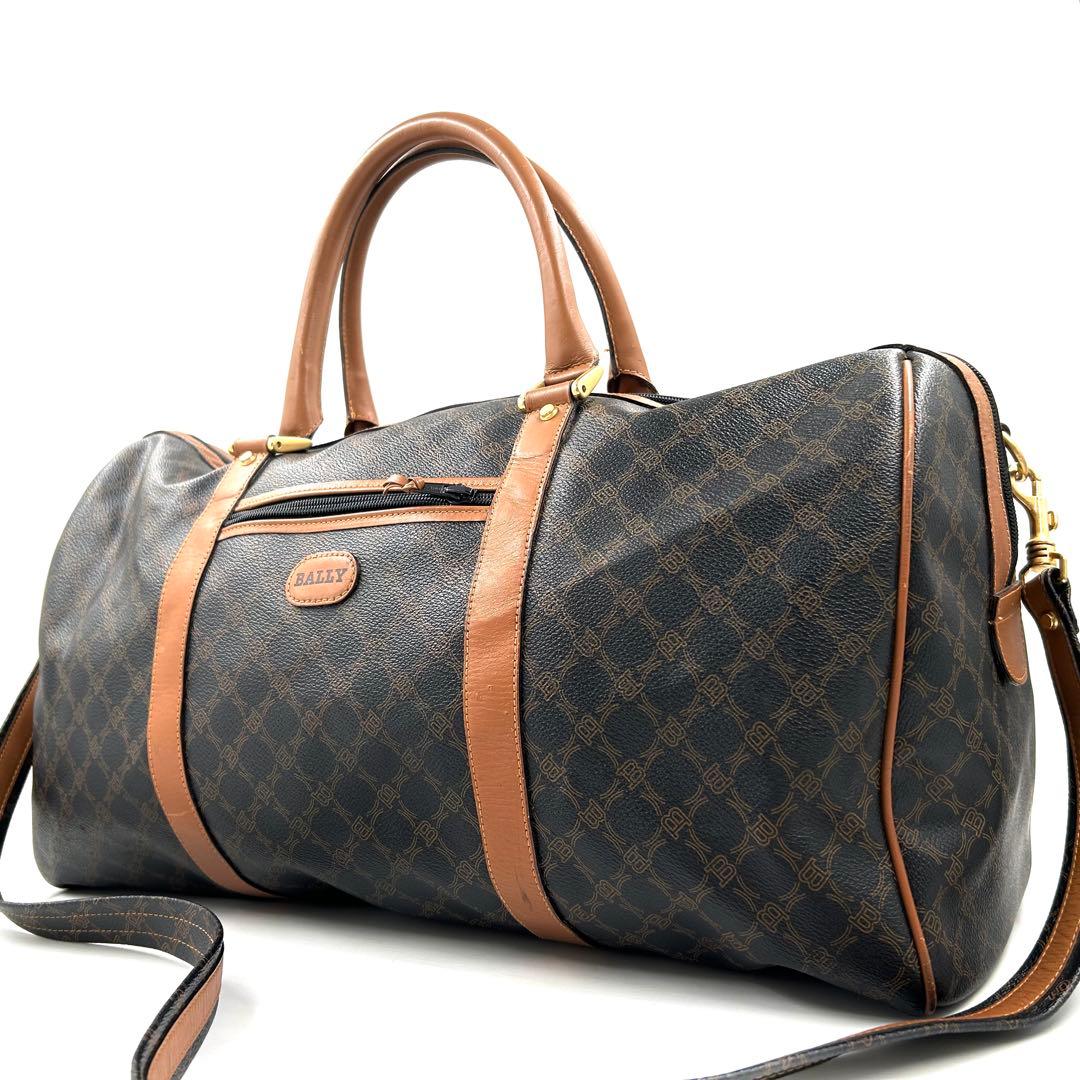 BALLY 454 ボストンバッグ 2way 斜め掛け PVCレザー ブラック - メルカリ