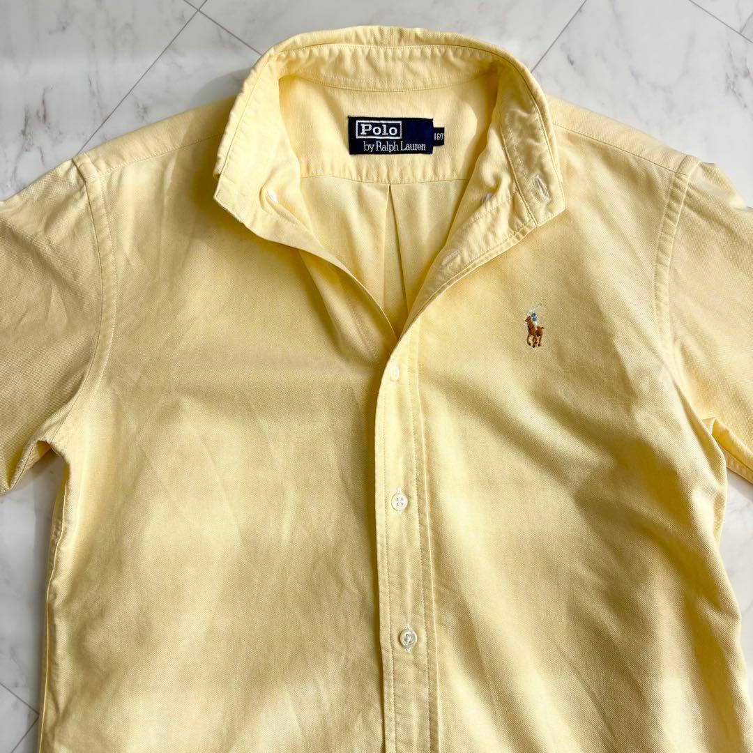 ラルフローレン】長袖シャツ オックスフォード ポニーロゴ 黄色 Y2K M