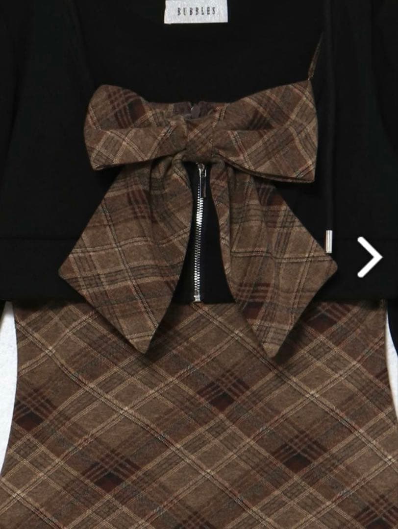 bubbles チェックパーカーワンピース Mサイズ - メルカリ