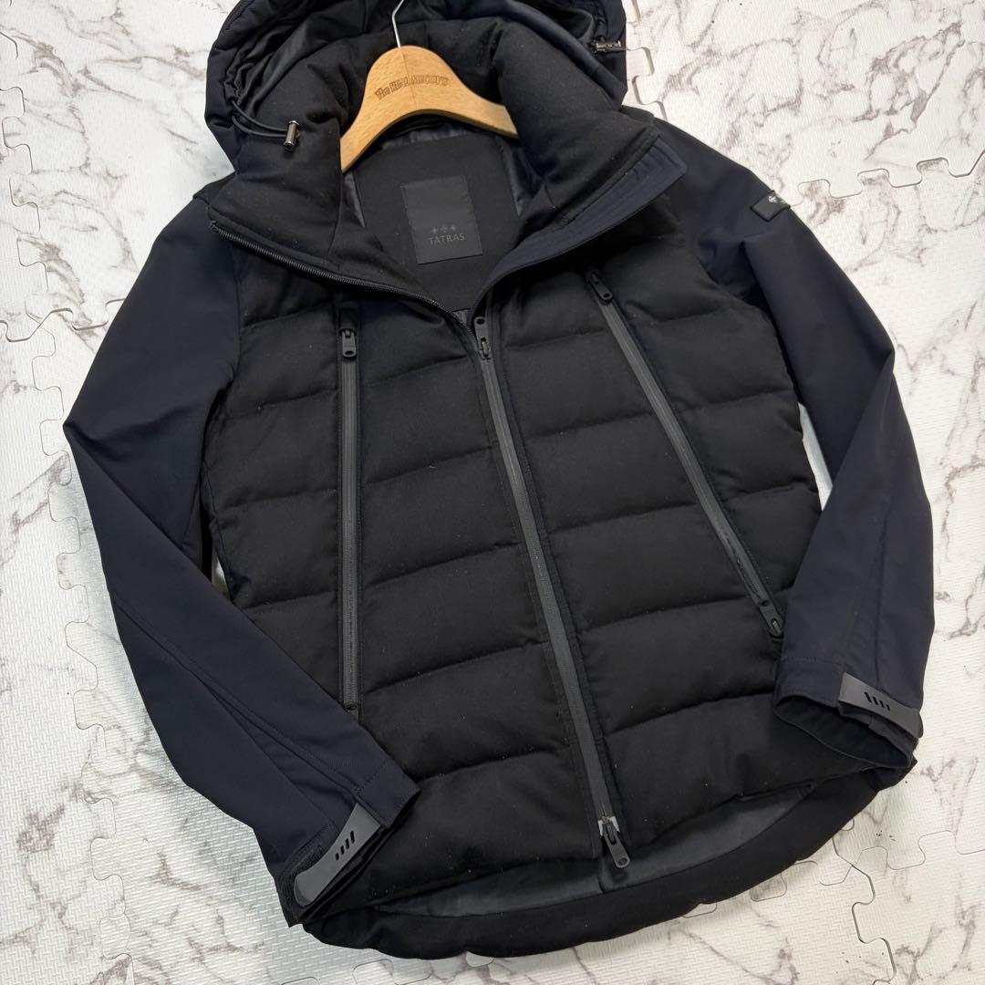 希少黒✨ タトラス ハイブリッドダウンジャケット 異素材 切替