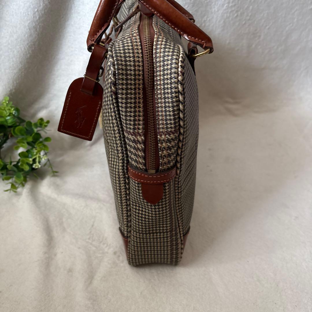 ポロラルフローレン ビジネスバッグ A4可能 千鳥格子 ブリーフケース