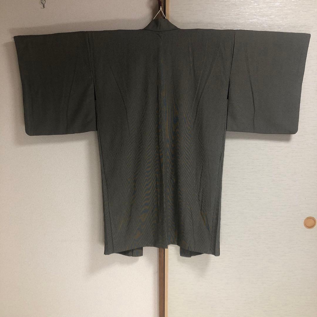 【未使用　トールサイズ】東レ　江戸　万筋　アンサンブル　裄丈70.5 身丈170