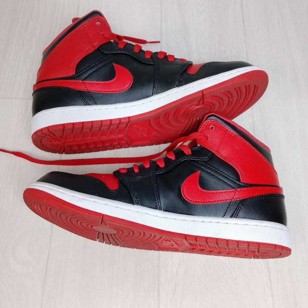 g*n様 ​ナイキ エアジョーダン1 ミッド ブレッド トゥ 26.5cm 赤
