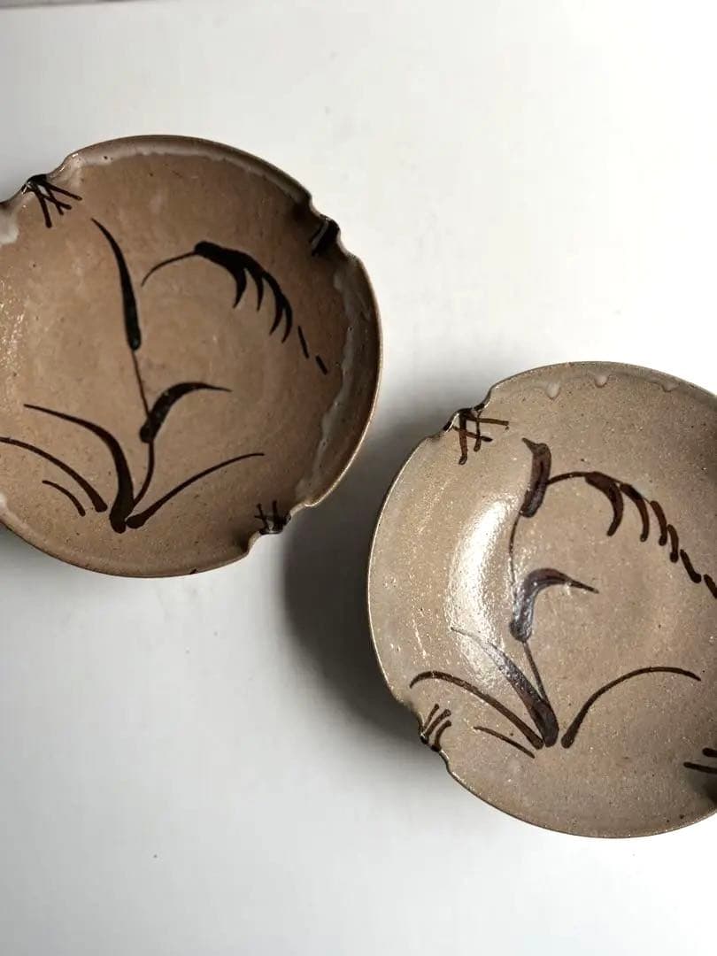 Leela様リクエスト】393 田中佐次郎 山瀬窯 絵唐津菓子器 ・向付2点