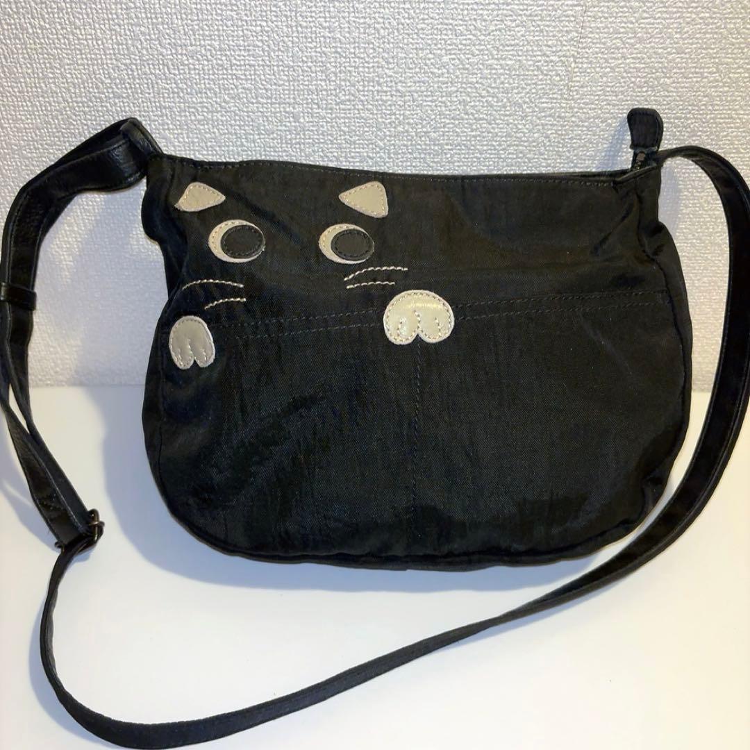 【IBIZA】イビサ ショルダーバッグ 肩掛け 猫 ナイロン ブラック 39579-bk_m01-3.jpg