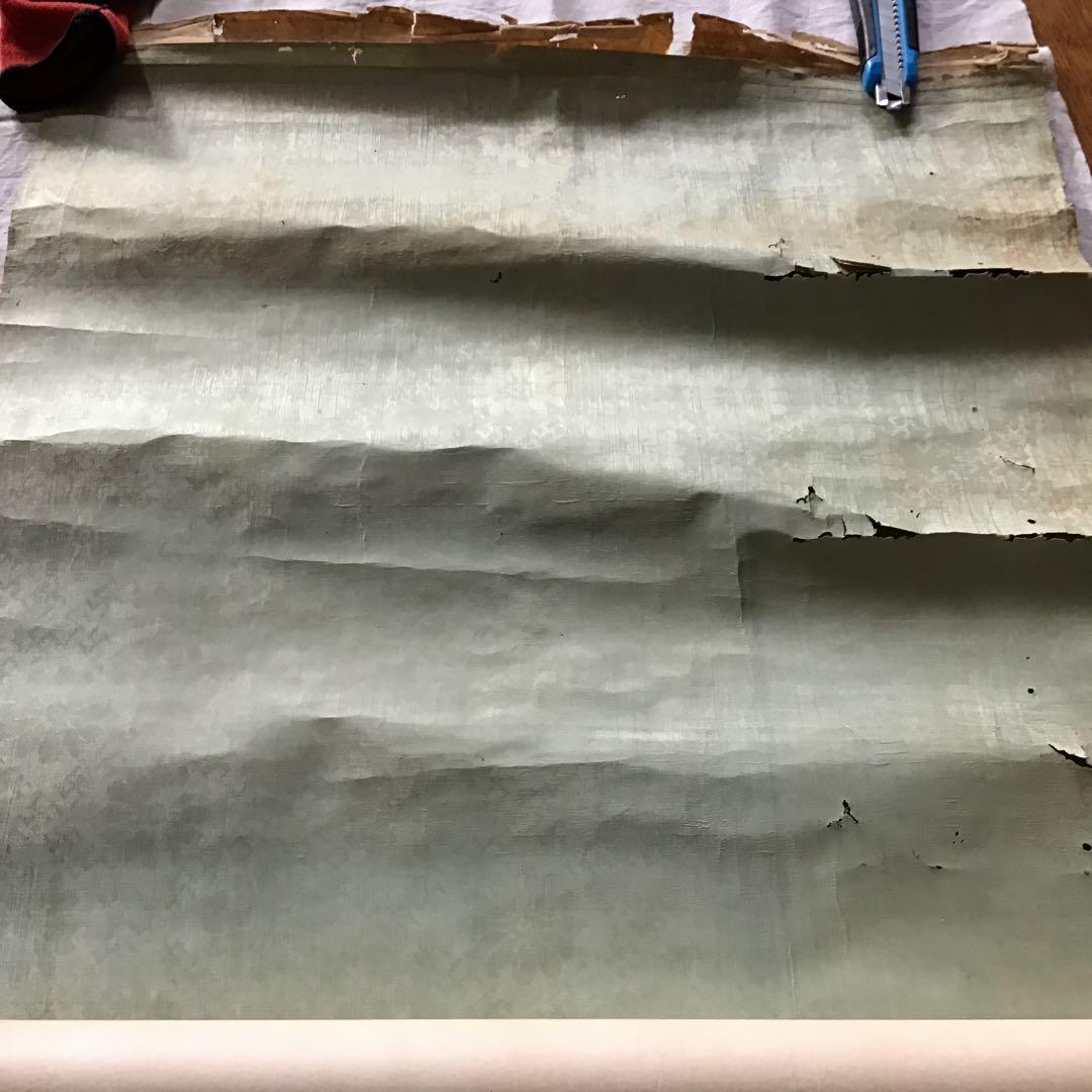 中国美術 骨董 掛軸「文伯仁」画 観瀑図 設色絹本