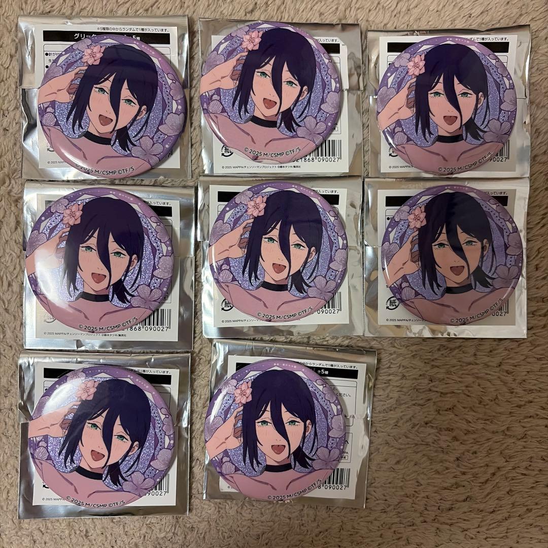 劇場版チェンソーマン レゼ プリンスホテル カフェ 缶バッジ8個 チェンソーマン プリンスホテル カフェ コラボ グリッター 缶バッジ