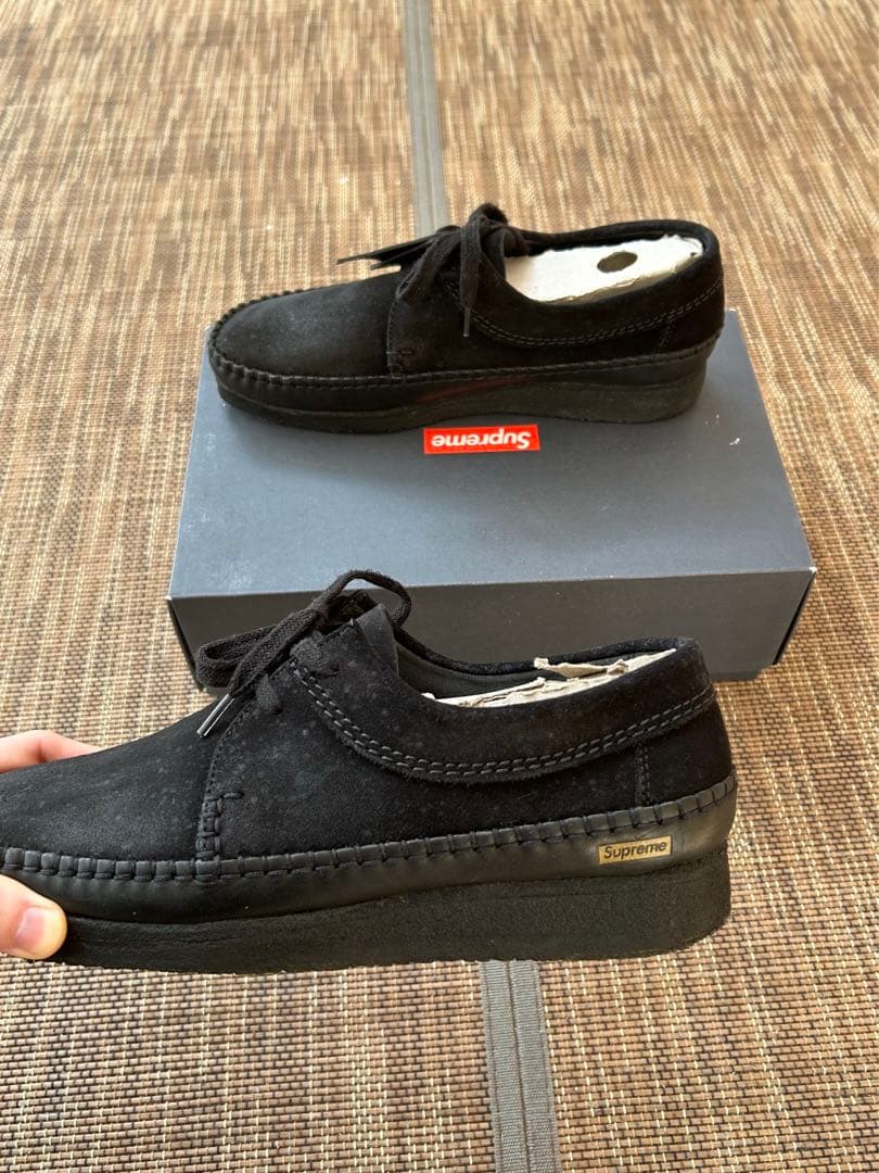 超希少! supreme clarks wallabee 27cm 黒 Clarks x Supreme Wallabee 'Black' 26172609