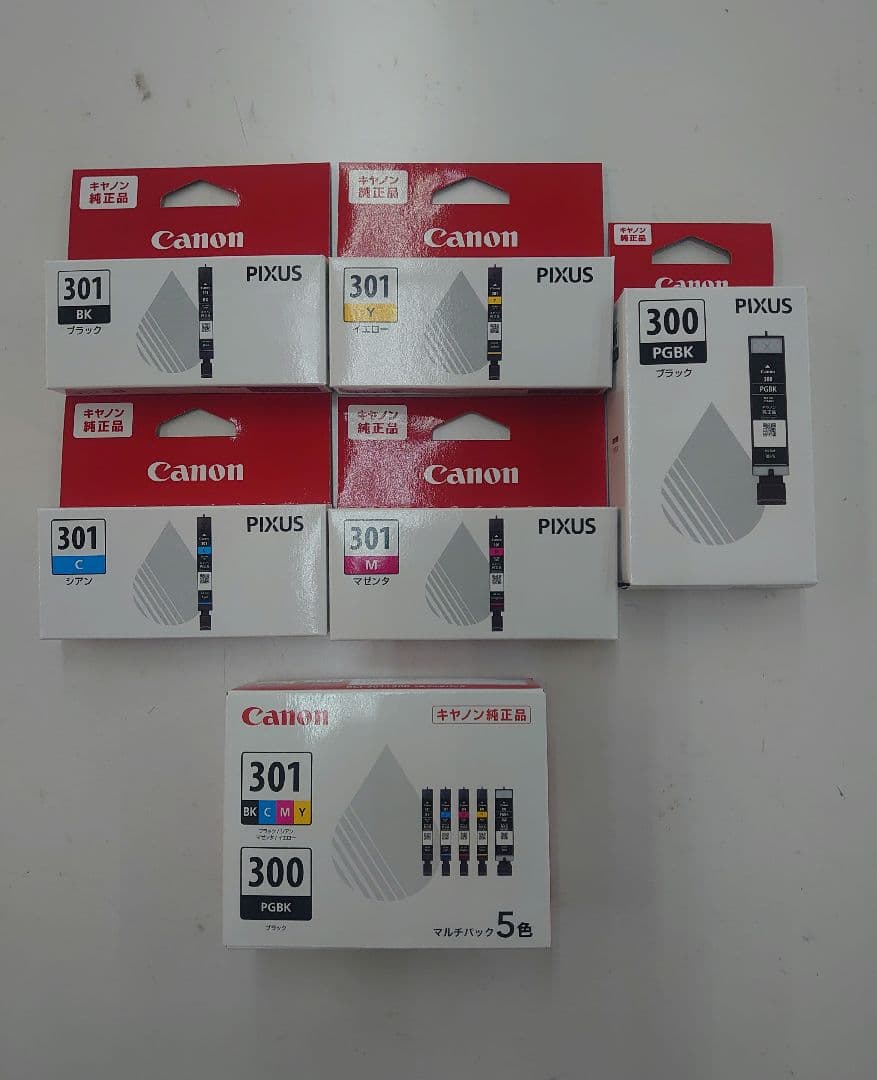 新品未開封 キャノン 純正インク BCI-300+301/5MPプラス単品5色 PIXUS Canon インクタンク BCI-301+BCI-300/5MP 5色マルチパック 国内