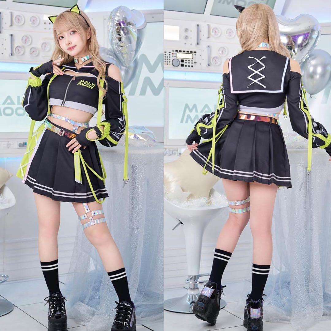 MALYMOON 猫耳 コスプレ サイバー セーラー 近未来 ネオン Y3K - メルカリ