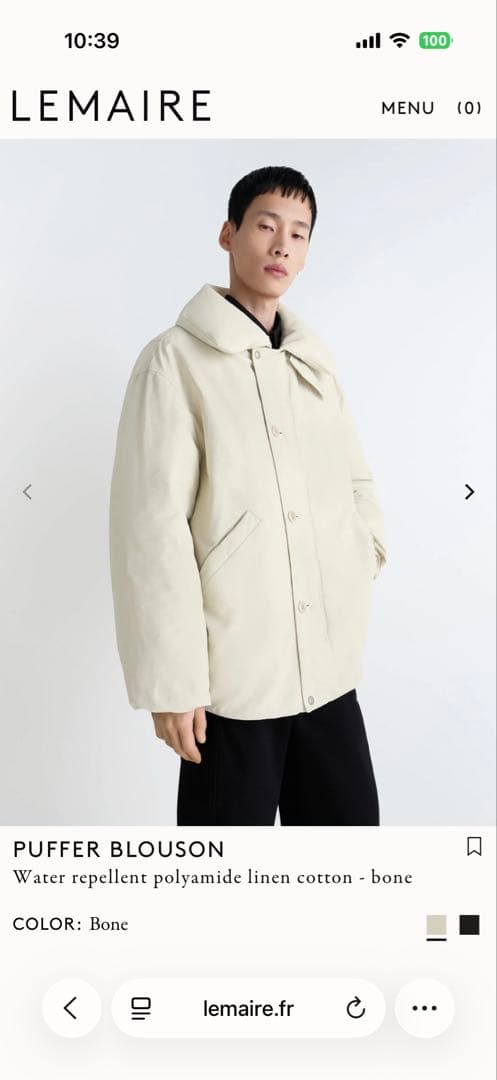 今日までの出品です LEMAIRE 25A/W PUFFER BLOUSON - メルカリ