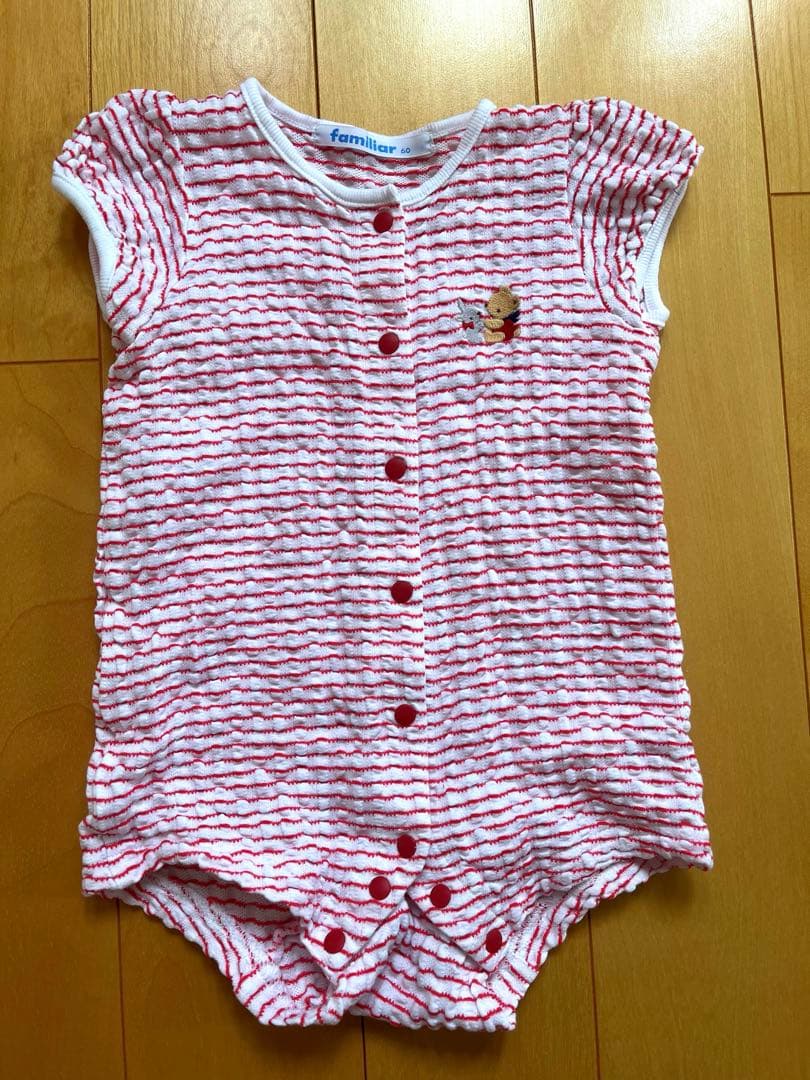 familiar 】ストライプロンパース 60 - メルカリ