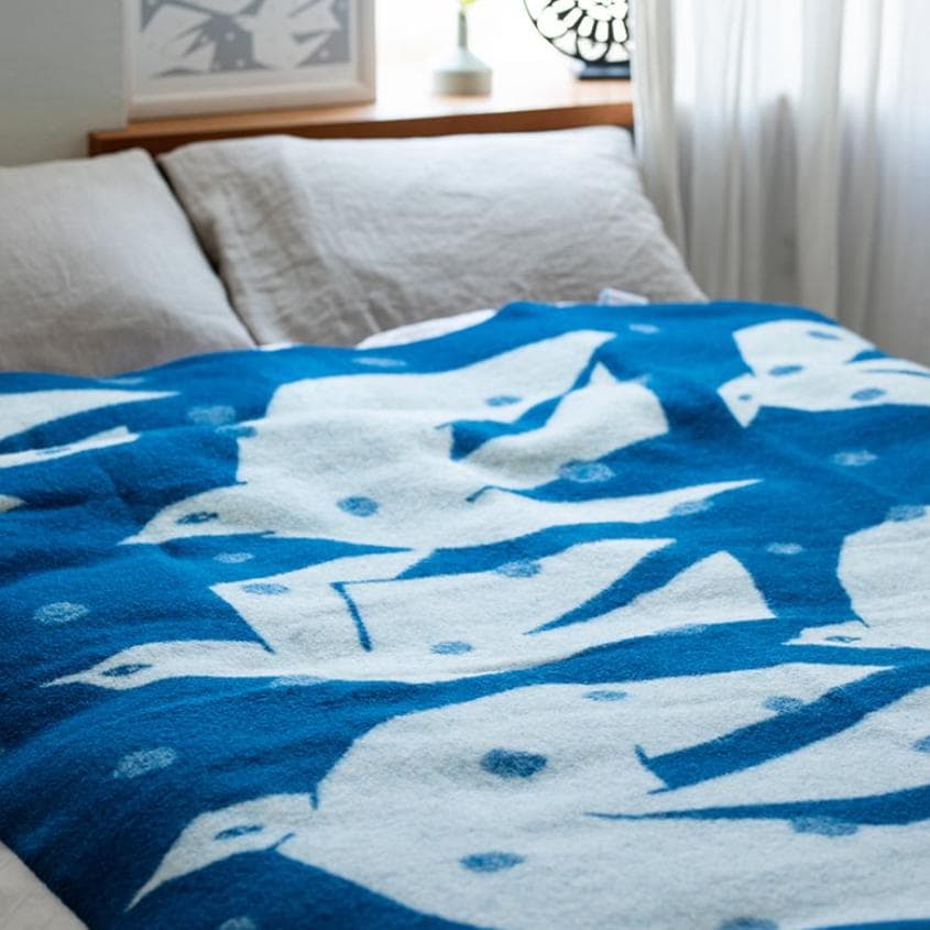 新品未使用】クリッパン ミナペルホネン ブランケット TRIP ブルー