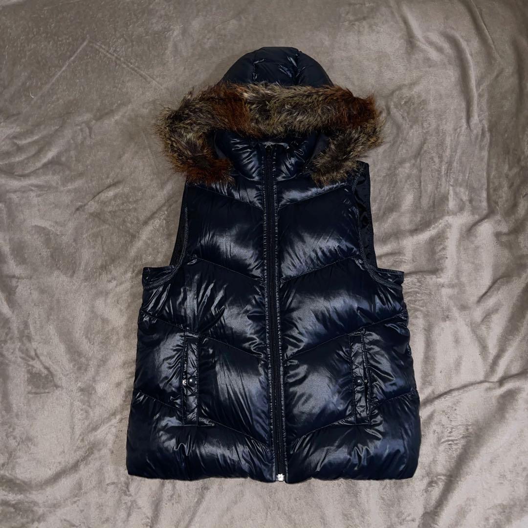 00s old gap ファー ダウン ベスト 光沢 y2k archive - メルカリ