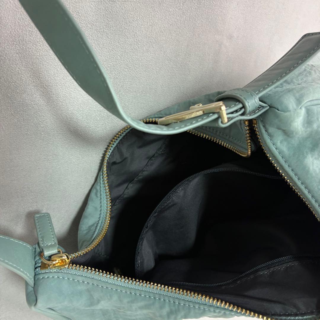 美品✨ アニエスベー ワンショルダー ロゴ入り ターコイズブルー