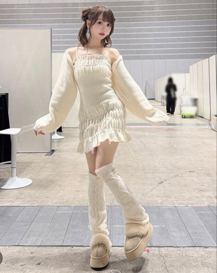 Rosé Muse　Scrunch cami o/p cardie set Rosé Muse Scrunch cami o/p cardie set M