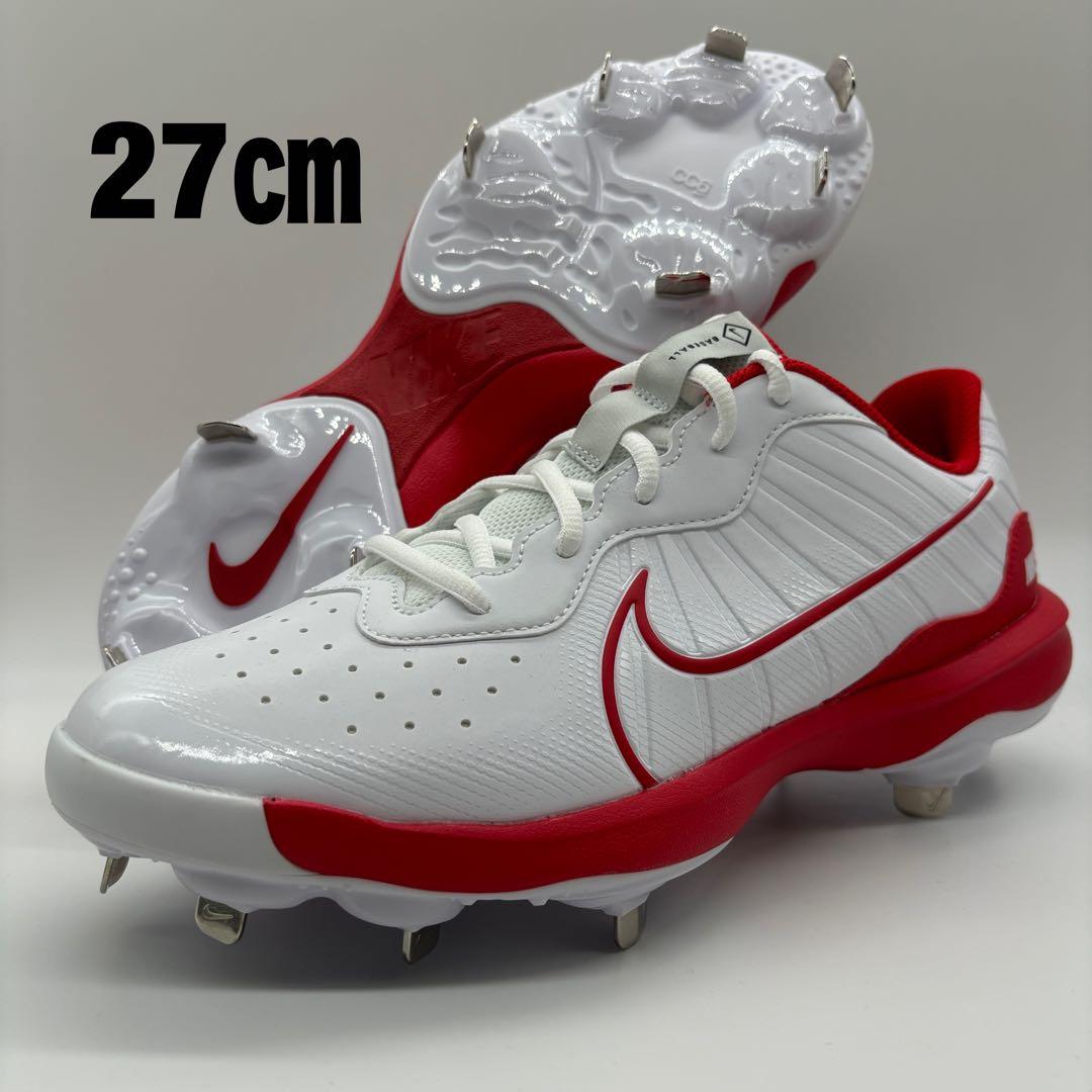 NIKE 野球 スパイク 金具 ホワイト レッド 白 27㎝ ローカット 軽量