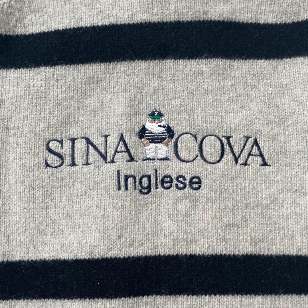 SINACOVA ボーダー 刺繍 ウール ベスト SINACOVA ボーダー 刺繍 ウール