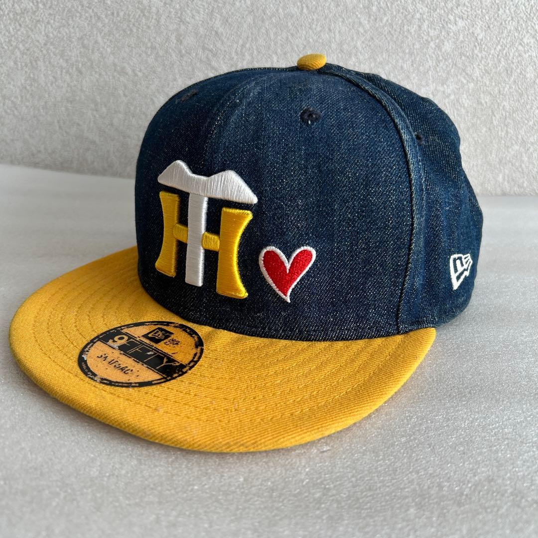 阪神タイガース デニムキャップ ネイビー イエロー - メルカリ