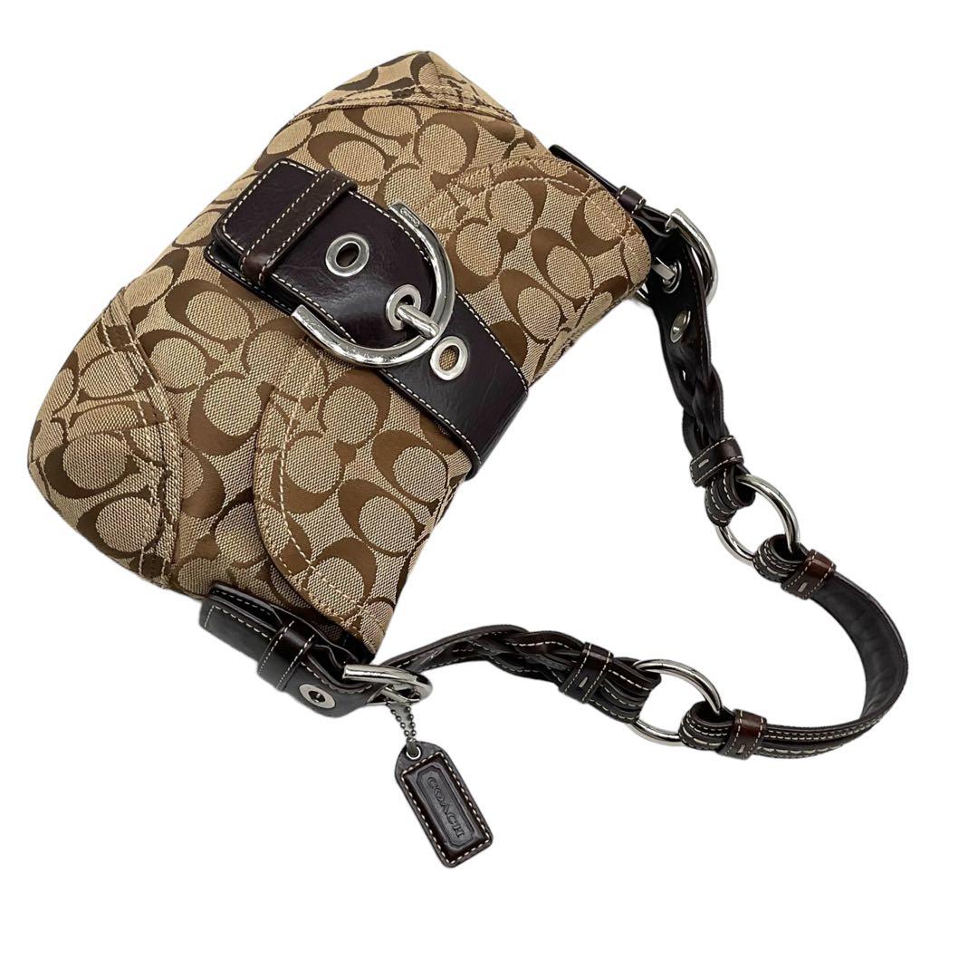 極美品 COACH コーチ ワンショルダーバッグ シグネチャー ソーホー