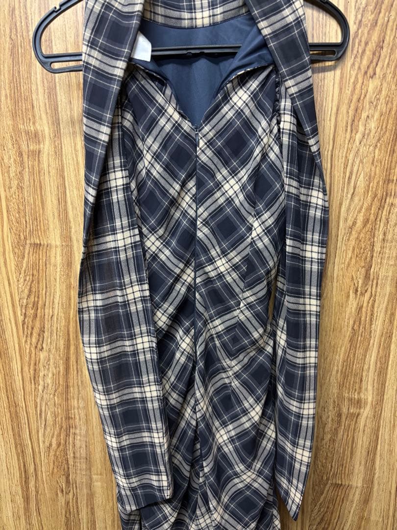 YILON MADE イロンDOLCE CHECK OP ワンピース NAVY