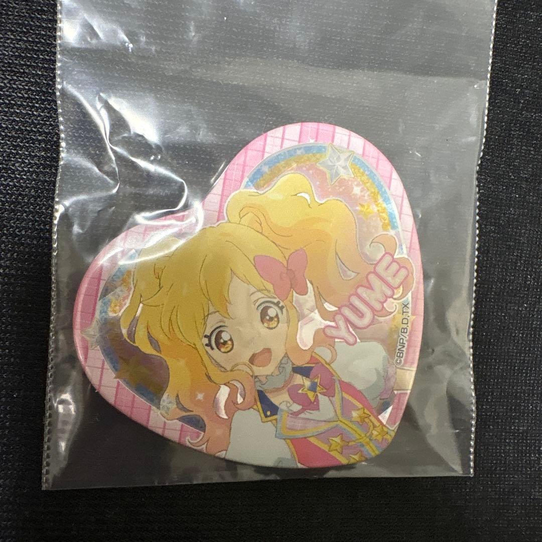 アイカツスターズ 虹野ゆめ 缶バッジ ハート ショップ グリッター