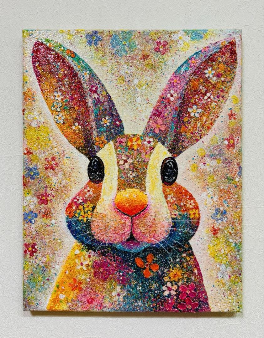 原画 抽象画【 おひさまの はなうさぎ 】 - メルカリ