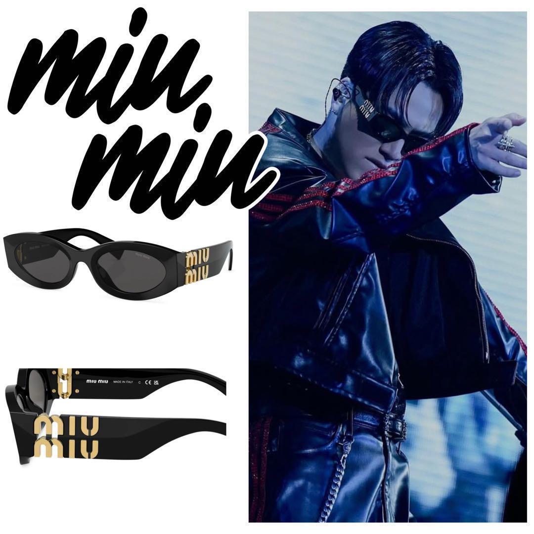 定価6.6万/登坂広臣】MIU MIU Glimpse サングラス ブラック - メルカリ