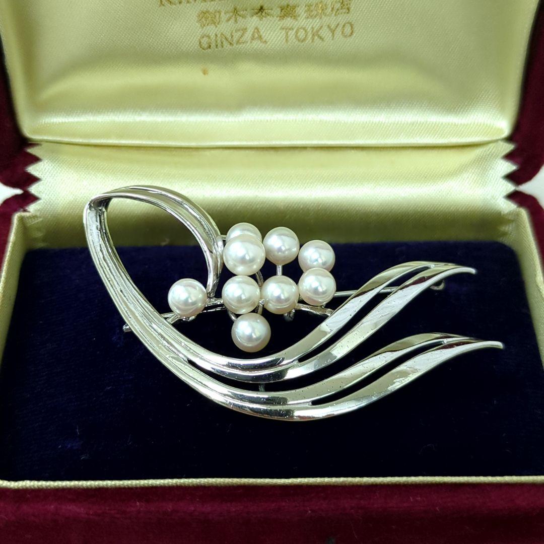 MIKIMOTO ミキモト パール 9粒 シルバー ブローチ | Einkaufen bei