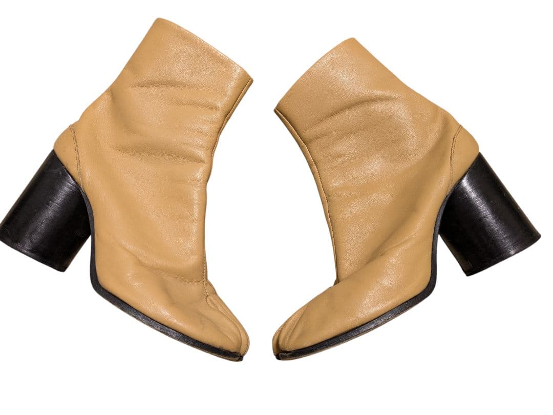 イタリア製 本革 レザー 足袋ブーツ 38 キャメル キャメル イタリア製
