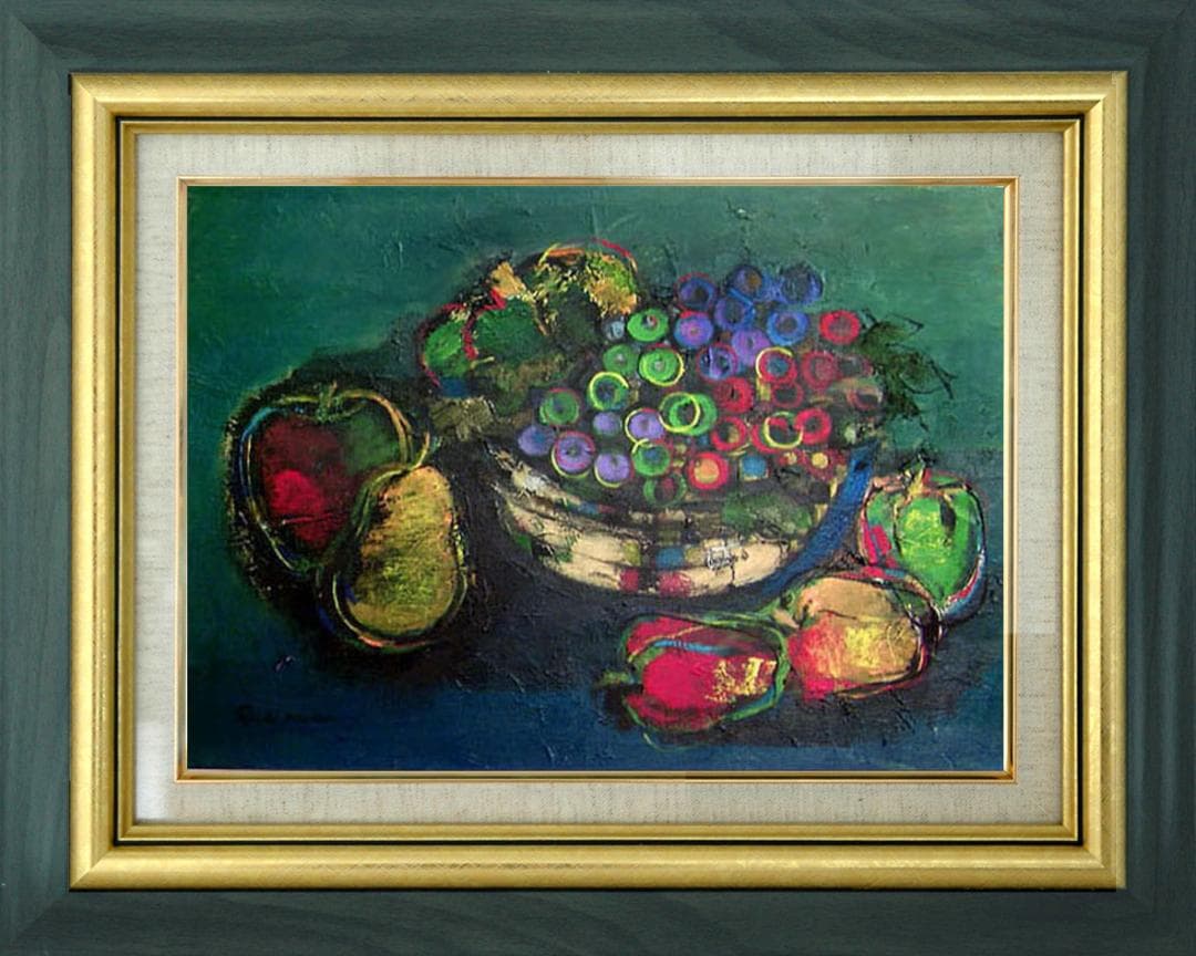 油絵 菅家令子 絵 絵画 インテリア uF6-061304 静物 フルーツ - メルカリ