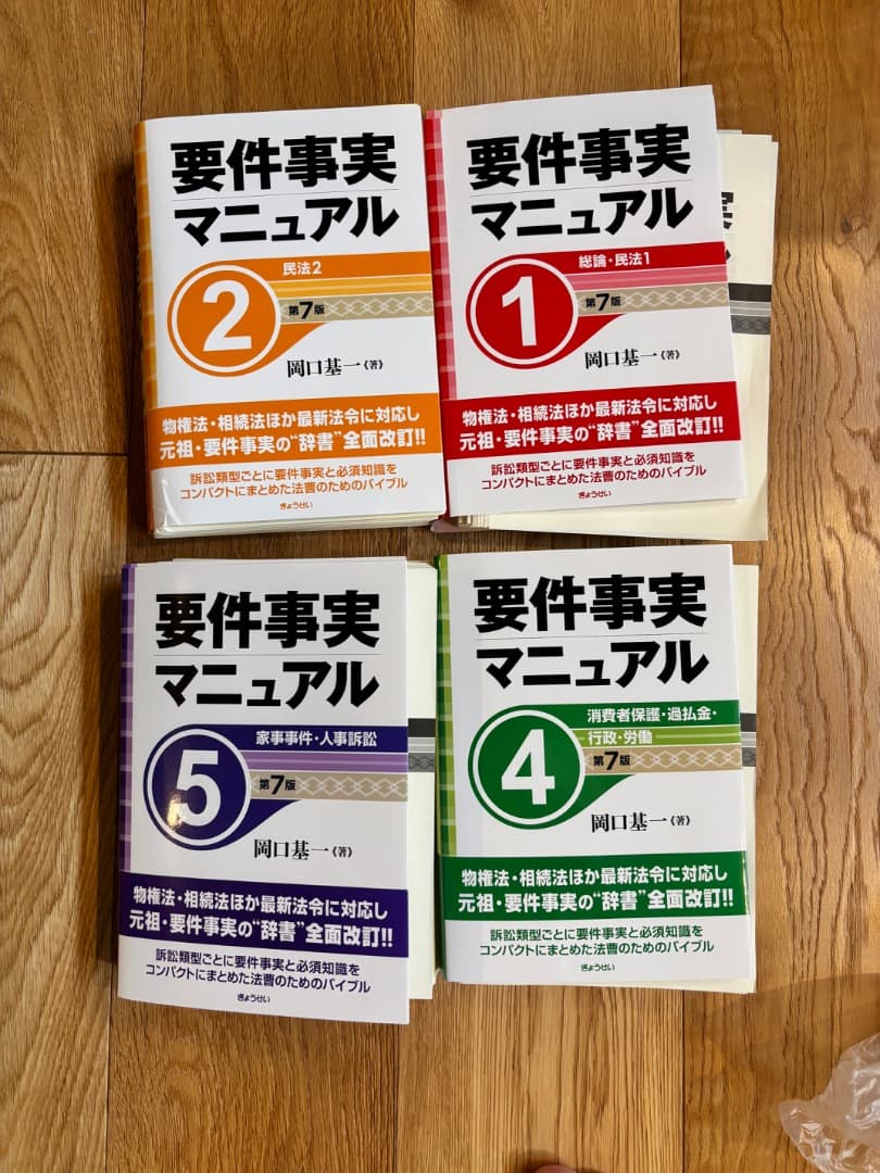 裁断済】要件事実マニュアル1，2，4，5（第7版）4冊セット 岡口