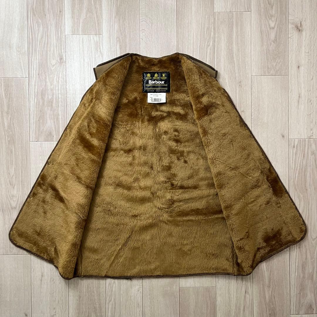 90s Barbour パイルライナー 旧3クラウン 40 ジレ ベスト 英国製