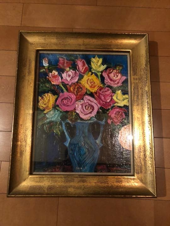 絵画　バラ　油絵 18af48c3e8cc7dafb26b10b05831d6